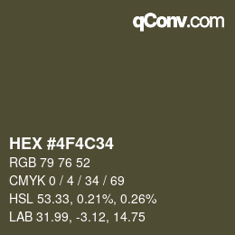 カラーコード: HEX #4F4C34 | qconv.com