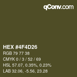 Color code: HEX #4F4D26 | qconv.com