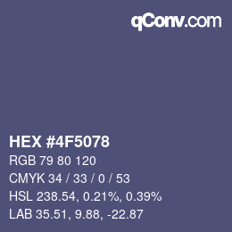 颜色代码: HEX #4F5078 | qconv.com