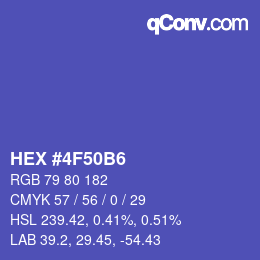 Color code: HEX #4F50B6 | qconv.com