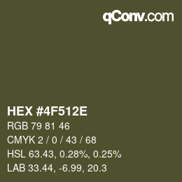 Color code: HEX #4F512E | qconv.com