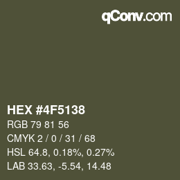 Color code: HEX #4F5138 | qconv.com