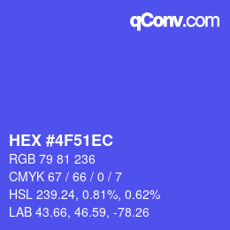 Color code: HEX #4F51EC | qconv.com