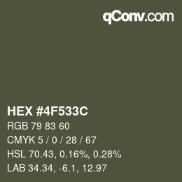 Código de color: HEX #4F533C | qconv.com