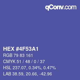 Color code: HEX #4F53A1 | qconv.com