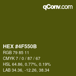 Color code: HEX #4F550B | qconv.com