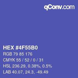 Color code: HEX #4F55B0 | qconv.com