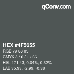 颜色代码: HEX #4F5655 | qconv.com