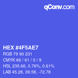 カラーコード: HEX #4F5AE7 | qconv.com