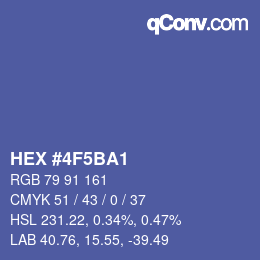 颜色代码: HEX #4F5BA1 | qconv.com