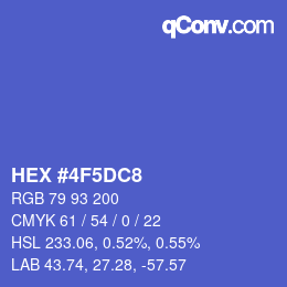 Color code: HEX #4F5DC8 | qconv.com