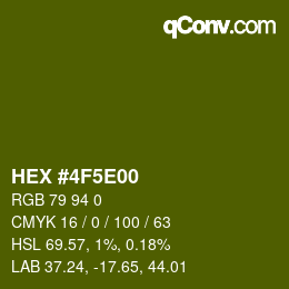 Color code: HEX #4F5E00 | qconv.com