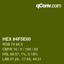 Código de color: HEX #4F5E00 | qconv.com