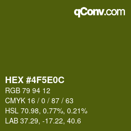 Color code: HEX #4F5E0C | qconv.com