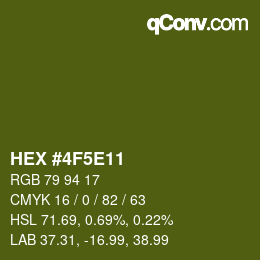 Color code: HEX #4F5E11 | qconv.com