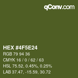 Color code: HEX #4F5E24 | qconv.com