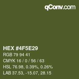 Color code: HEX #4F5E29 | qconv.com