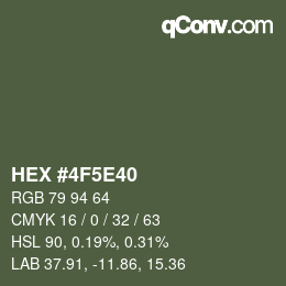 Color code: HEX #4F5E40 | qconv.com