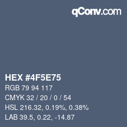 Color code: HEX #4F5E75 | qconv.com