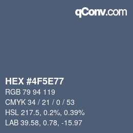 Color code: HEX #4F5E77 | qconv.com