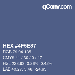 Color code: HEX #4F5E87 | qconv.com