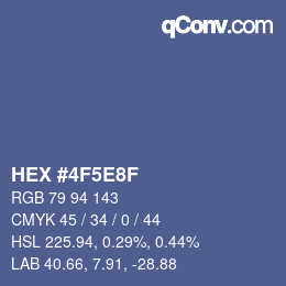 Color code: HEX #4F5E8F | qconv.com