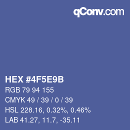 カラーコード: HEX #4F5E9B | qconv.com