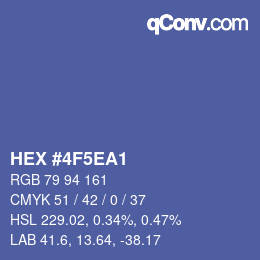Color code: HEX #4F5EA1 | qconv.com