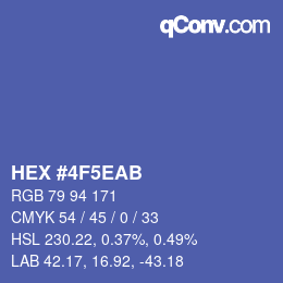 Color code: HEX #4F5EAB | qconv.com