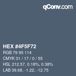 カラーコード: HEX #4F5F72 | qconv.com
