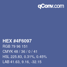 Código de color: HEX #4F6097 | qconv.com