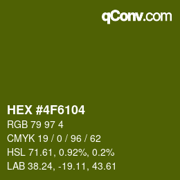Color code: HEX #4F6104 | qconv.com