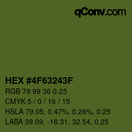 Code couleur: HEX #4F63243F | qconv.com