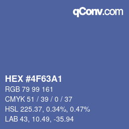 颜色代码: HEX #4F63A1 | qconv.com