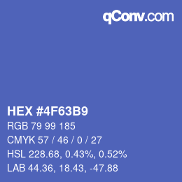 Color code: HEX #4F63B9 | qconv.com