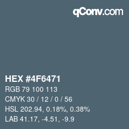 Color code: HEX #4F6471 | qconv.com