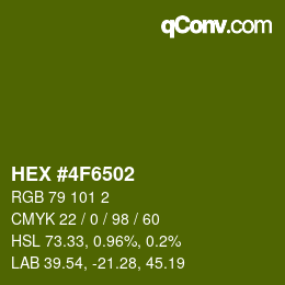 颜色代码: HEX #4F6502 | qconv.com