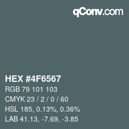 Farbcode: HEX #4F6567 | qconv.com