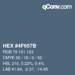 Color code: HEX #4F657B | qconv.com