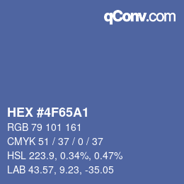 Farbcode: HEX #4F65A1 | qconv.com
