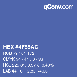 Color code: HEX #4F65AC | qconv.com