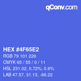 カラーコード: HEX #4F65E2 | qconv.com