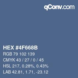 カラーコード: HEX #4F668B | qconv.com