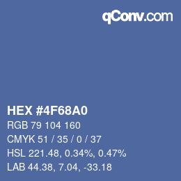 カラーコード: HEX #4F68A0 | qconv.com