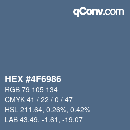颜色代码: HEX #4F6986 | qconv.com