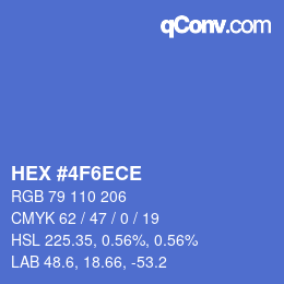 Color code: HEX #4F6ECE | qconv.com