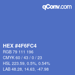 カラーコード: HEX #4F6FC4 | qconv.com