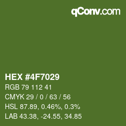 颜色代码: HEX #4F7029 | qconv.com