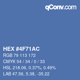 Color code: HEX #4F71AC | qconv.com