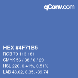 颜色代码: HEX #4F71B5 | qconv.com